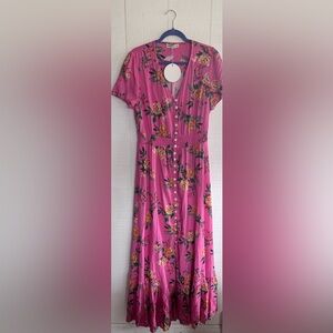 Rusty size 1x vibrant  Pink Floral Maxi Dress